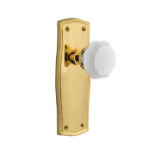 Nostalgic Warehouse 748614 - Nostalgic Warehouse Prairie Plate Single Dummy Waldorf White Milk Glass Knob in Unlacquered Brass