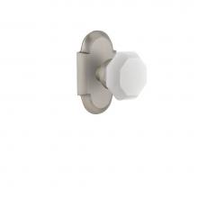 Nostalgic Warehouse 748721 - Nostalgic Warehouse Cottage Plate Double Dummy Waldorf White Milk Glass Knob in Satin Nickel