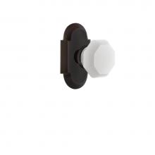 Nostalgic Warehouse 748722 - Nostalgic Warehouse Cottage Plate Double Dummy Waldorf White Milk Glass Knob in Timeless Bronze