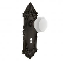Nostalgic Warehouse 748851 - Nostalgic Warehouse Victorian Plate with Keyhole Double Dummy Waldorf White Milk Glass Knob in Oil