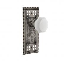 Nostalgic Warehouse 748956 - Nostalgic Warehouse Craftsman Plate Privacy Waldorf White Milk Glass Knob in Antique Pewter
