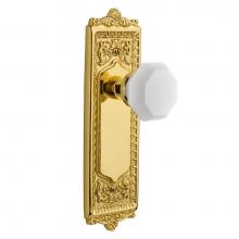 Nostalgic Warehouse 749022 - Nostalgic Warehouse Egg & Dart Plate Privacy Waldorf White Milk Glass Knob in Unlacquered Bras