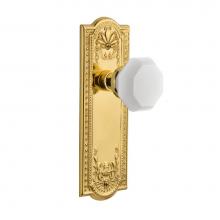 Nostalgic Warehouse 749055 - Nostalgic Warehouse Meadows Plate Privacy Waldorf White Milk Glass Knob in Unlacquered Brass