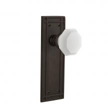Nostalgic Warehouse 749073 - Nostalgic Warehouse Mission Plate Privacy Waldorf White Milk Glass Knob in Oil-Rubbed Bronze