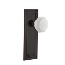 Nostalgic Warehouse 749075 - Nostalgic Warehouse Mission Plate Privacy Waldorf White Milk Glass Knob in Timeless Bronze