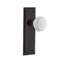 Nostalgic Warehouse 749106 - Nostalgic Warehouse New York Plate Privacy Waldorf White Milk Glass Knob in Timeless Bronze