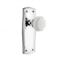 Nostalgic Warehouse 749110 - Nostalgic Warehouse Prairie Plate Privacy Waldorf White Milk Glass Knob in Bright Chrome