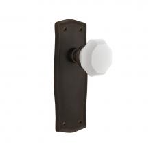 Nostalgic Warehouse 749130 - Nostalgic Warehouse Prairie Plate Privacy Waldorf White Milk Glass Knob in Oil-Rubbed Bronze