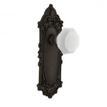 Nostalgic Warehouse 749218 - Nostalgic Warehouse Victorian Plate Privacy Waldorf White Milk Glass Knob in Oil-Rubbed Bronze