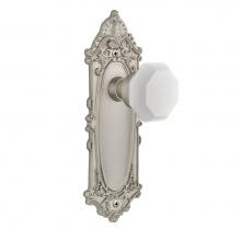 Nostalgic Warehouse 749225 - Nostalgic Warehouse Victorian Plate Privacy Waldorf White Milk Glass Knob in Satin Nickel