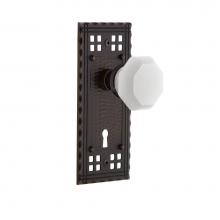 Nostalgic Warehouse 749276 - Nostalgic Warehouse Craftsman Plate with Keyhole Privacy Waldorf White Milk Glass Knob in Timeless