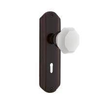 Nostalgic Warehouse 749310 - Nostalgic Warehouse Deco Plate with Keyhole Privacy Waldorf White Milk Glass Knob in Timeless Bron