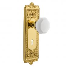 Nostalgic Warehouse 749334 - Nostalgic Warehouse Egg & Dart Plate with Keyhole Privacy Waldorf White Milk Glass Knob in Unl