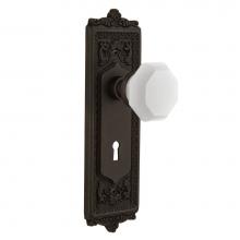 Nostalgic Warehouse 749335 - Nostalgic Warehouse Egg & Dart Plate with Keyhole Privacy Waldorf White Milk Glass Knob in Oil