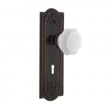 Nostalgic Warehouse 749361 - Nostalgic Warehouse Meadows Plate with Keyhole Privacy Waldorf White Milk Glass Knob in Timeless B