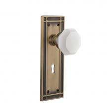 Nostalgic Warehouse 749375 - Nostalgic Warehouse Mission Plate with Keyhole Privacy Waldorf White Milk Glass Knob in Antique Br