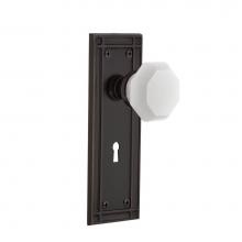 Nostalgic Warehouse 749387 - Nostalgic Warehouse Mission Plate with Keyhole Privacy Waldorf White Milk Glass Knob in Timeless B