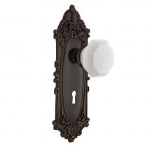 Nostalgic Warehouse 749478 - Nostalgic Warehouse Victorian Plate with Keyhole Privacy Waldorf White Milk Glass Knob in Timeless