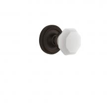 Nostalgic Warehouse 749547 - Nostalgic Warehouse Rope Rosette Interior Mortise Waldorf White Milk Glass Knob in Oil-Rubbed Bron