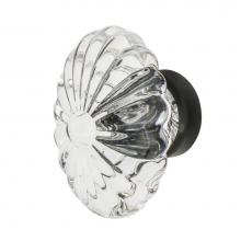 Nostalgic Warehouse 749999 - Nostalgic Warehouse Oval Fluted Crystal 1 3/4'' Cabinet Knob in Timeless Bronze