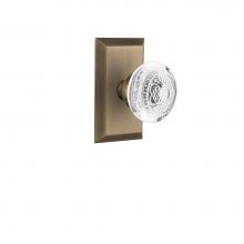 Nostalgic Warehouse 750376 - Nostalgic Warehouse Studio Plate Passage Crystal Egg & Dart Knob in Antique Brass