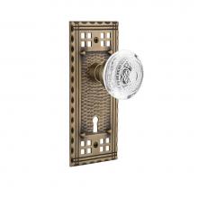 Nostalgic Warehouse 750463 - Nostalgic Warehouse Craftsman Plate Passage with Keyhole Crystal Egg & Dart Knob in Antique Br