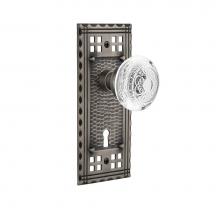 Nostalgic Warehouse 750464 - Nostalgic Warehouse Craftsman Plate Passage with Keyhole Crystal Egg & Dart Knob in Antique Pe