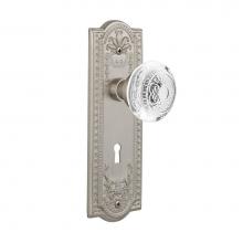 Nostalgic Warehouse 750547 - Nostalgic Warehouse Meadows Plate Passage with Keyhole Crystal Egg & Dart Knob in Satin Nickel