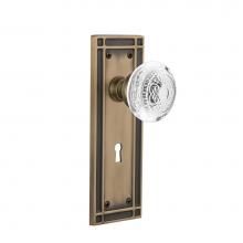 Nostalgic Warehouse 750571 - Nostalgic Warehouse Mission Plate Passage with Keyhole Crystal Egg & Dart Knob in Antique Bras