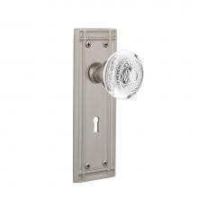 Nostalgic Warehouse 750581 - Nostalgic Warehouse Mission Plate Passage with Keyhole Crystal Egg & Dart Knob in Satin Nickel