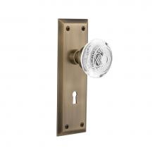 Nostalgic Warehouse 750592 - Nostalgic Warehouse New York Plate Passage with Keyhole Crystal Egg & Dart Knob in Antique Bra