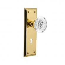 Nostalgic Warehouse 750610 - Nostalgic Warehouse New York Plate Passage with Keyhole Crystal Egg & Dart Knob in Unlacquered