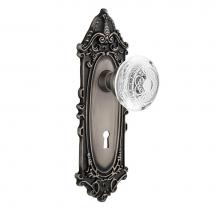 Nostalgic Warehouse 750831 - Nostalgic Warehouse Victorian Plate Single Dummy with Keyhole Crystal Egg & Dart Knob in Antiq
