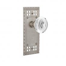 Nostalgic Warehouse 751090 - Nostalgic Warehouse Craftsman Plate Privacy Crystal Egg & Dart Knob in Satin Nickel