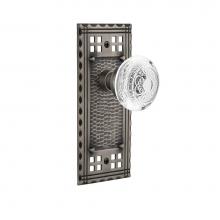 Nostalgic Warehouse 751095 - Nostalgic Warehouse Craftsman Plate Privacy Crystal Egg & Dart Knob in Antique Pewter
