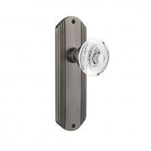 Nostalgic Warehouse 751120 - Nostalgic Warehouse Deco Plate Privacy Crystal Egg & Dart Knob in Antique Pewter