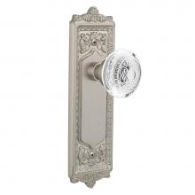 Nostalgic Warehouse 751152 - Nostalgic Warehouse Egg & Dart Plate Privacy Crystal Egg & Dart Knob in Satin Nickel