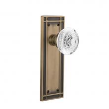 Nostalgic Warehouse 751195 - Nostalgic Warehouse Mission Plate Privacy Crystal Egg & Dart Knob in Antique Brass