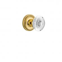 Nostalgic Warehouse 751284 - Nostalgic Warehouse Rope Rosette Privacy Crystal Egg & Dart Knob in Polished Brass