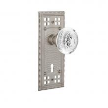 Nostalgic Warehouse 751402 - Nostalgic Warehouse Craftsman Plate Privacy with Keyhole Crystal Egg & Dart Knob in Satin Nick