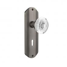 Nostalgic Warehouse 751432 - Nostalgic Warehouse Deco Plate Privacy with Keyhole Crystal Egg & Dart Knob in Antique Pewter