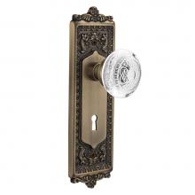 Nostalgic Warehouse 751451 - Nostalgic Warehouse Egg & Dart Plate Privacy with Keyhole Crystal Egg & Dart Knob in Antiq