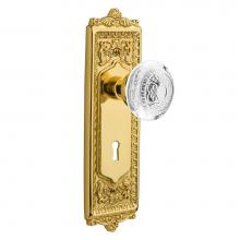 Nostalgic Warehouse 751457 - Nostalgic Warehouse Egg & Dart Plate Privacy with Keyhole Crystal Egg & Dart Knob in Unlac