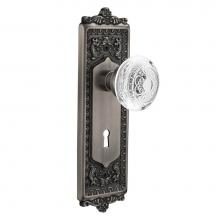 Nostalgic Warehouse 751461 - Nostalgic Warehouse Egg & Dart Plate Privacy with Keyhole Crystal Egg & Dart Knob in Antiq