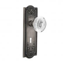 Nostalgic Warehouse 751480 - Nostalgic Warehouse Meadows Plate Privacy with Keyhole Crystal Egg & Dart Knob in Antique Pewt