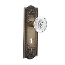 Nostalgic Warehouse 751488 - Nostalgic Warehouse Meadows Plate Privacy with Keyhole Crystal Egg & Dart Knob in Antique Bras