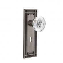 Nostalgic Warehouse 751515 - Nostalgic Warehouse Mission Plate Privacy with Keyhole Crystal Egg & Dart Knob in Antique Pewt