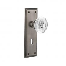 Nostalgic Warehouse 751529 - Nostalgic Warehouse New York Plate Privacy with Keyhole Crystal Egg & Dart Knob in Antique Pew