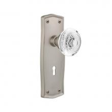 Nostalgic Warehouse 751565 - Nostalgic Warehouse Prairie Plate Privacy with Keyhole Crystal Egg & Dart Knob in Satin Nickel
