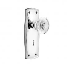 Nostalgic Warehouse 751573 - Nostalgic Warehouse Prairie Plate Privacy with Keyhole Crystal Egg & Dart Knob in Bright Chrom